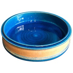 Vintage Danish Turquoise Ceramic Bowl by Nils Kähler