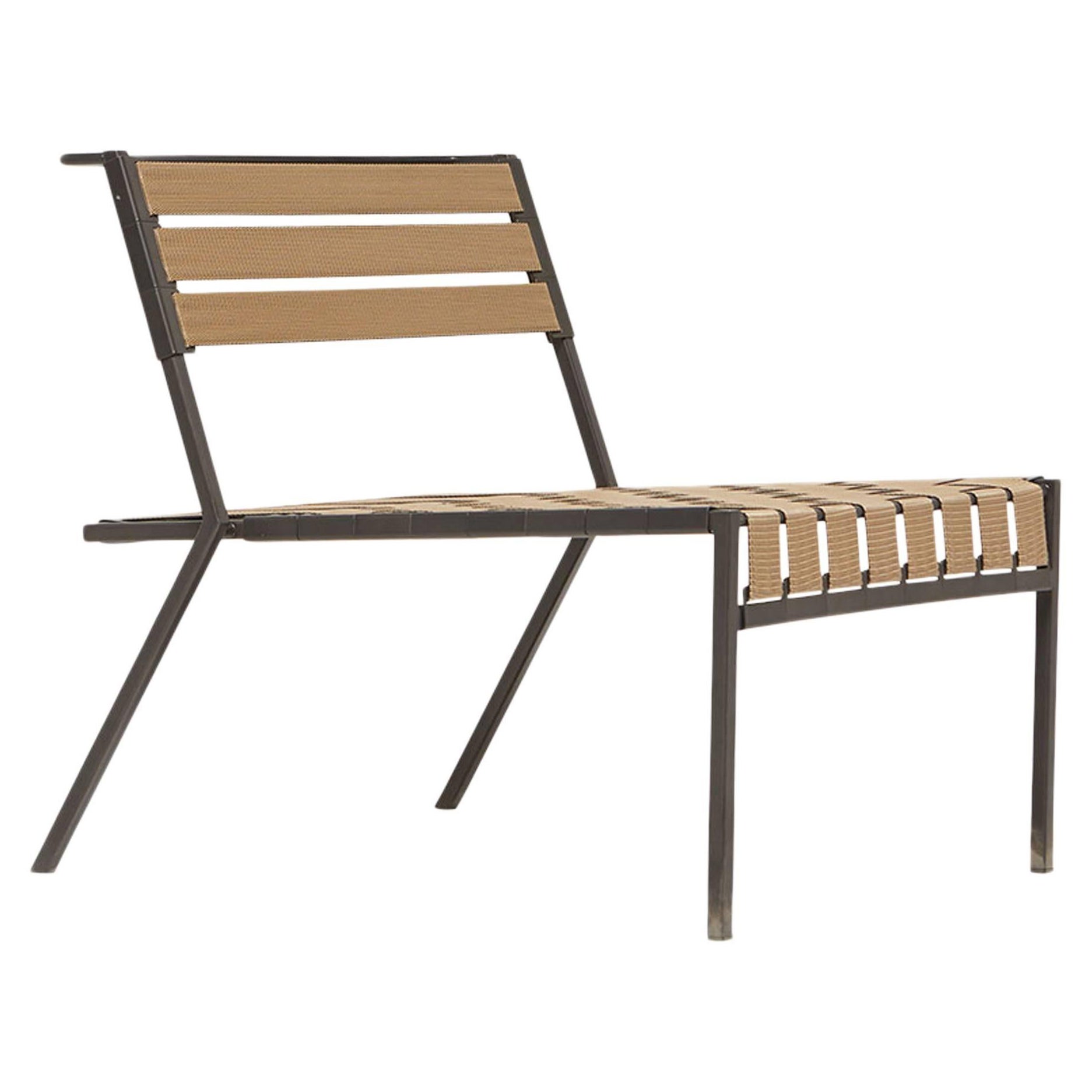 Tan & Charcoal Outdoor Lounge Chair