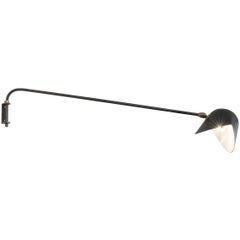 Serge Mouille Single Arm Pivoting Wall Light with "Moule" Shade, France, 1950s