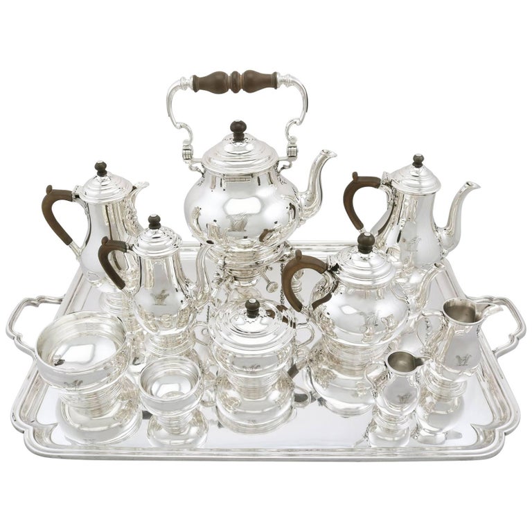 Antique Tiffany Winthrop Sterling Silver Coffee Service on Tray at 1stdibs