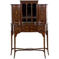 Edwards & Roberts Edwardian Painted Bonheur du Jour Cabinet Console