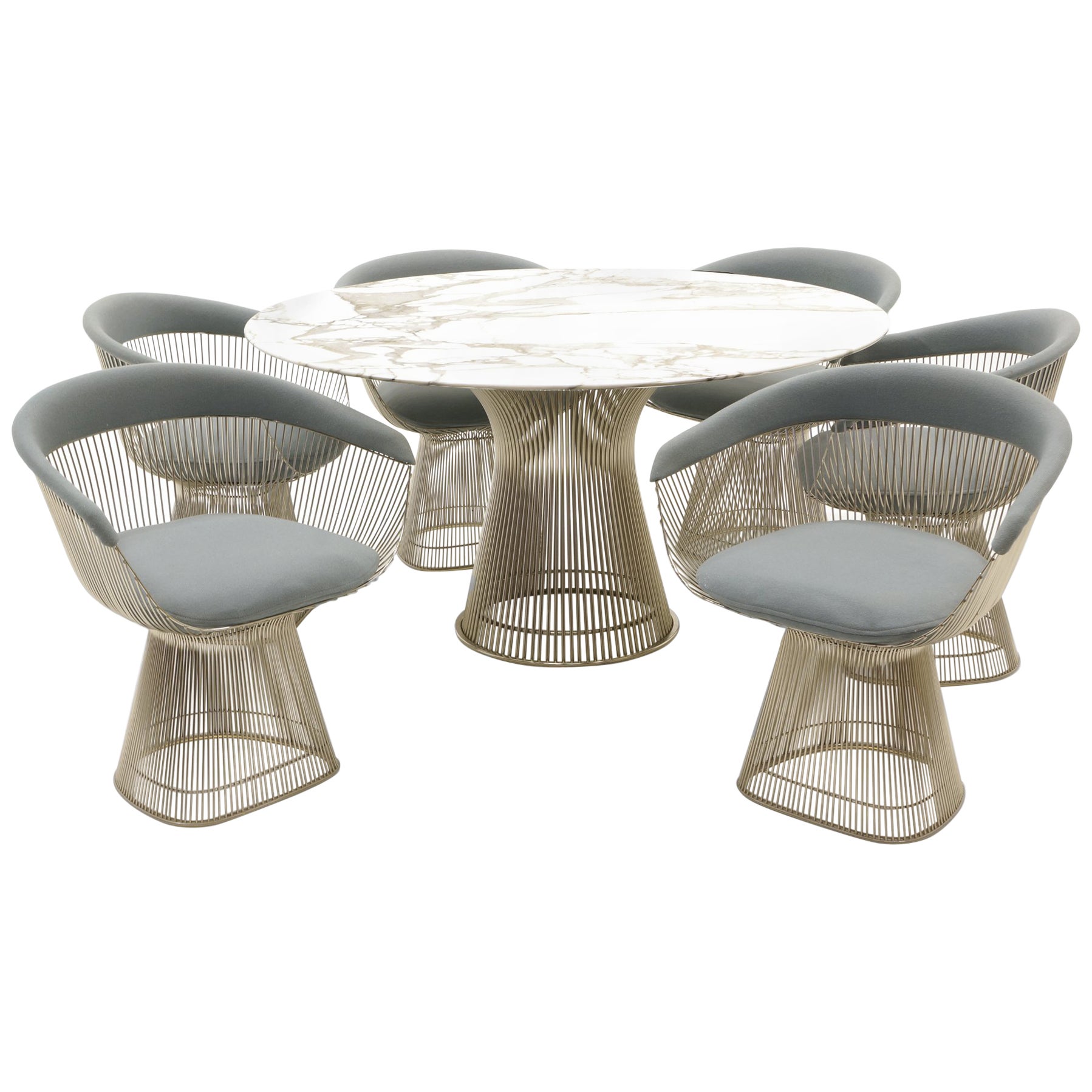 Marble Dining Table And Six Chairs By Warren Platner For Marble Dining Table And Six Chairs By Warren Platner For