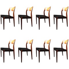Arne Hovmand Olsen Model 71 Chairs, Set of Eight