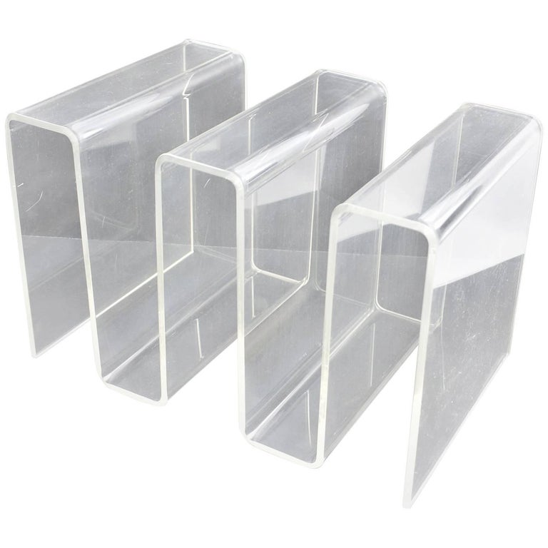 Roche Bobois Copper Smoke Lucite And Chrome Magazine Rack Stand For Classy Lucite Magazine Holder Roche Bobois Copper Smoke Lucite And Chrome Magazine Rack Stand For Classy Lucite Magazine Holder