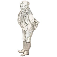 Victorian Novelty Silver Figural Bookmark Charles Dickens 'Samuel Pickwick'