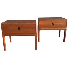 Teak Nightstands by Aksel Kjersgaard for Odder, 1955, Set of Two