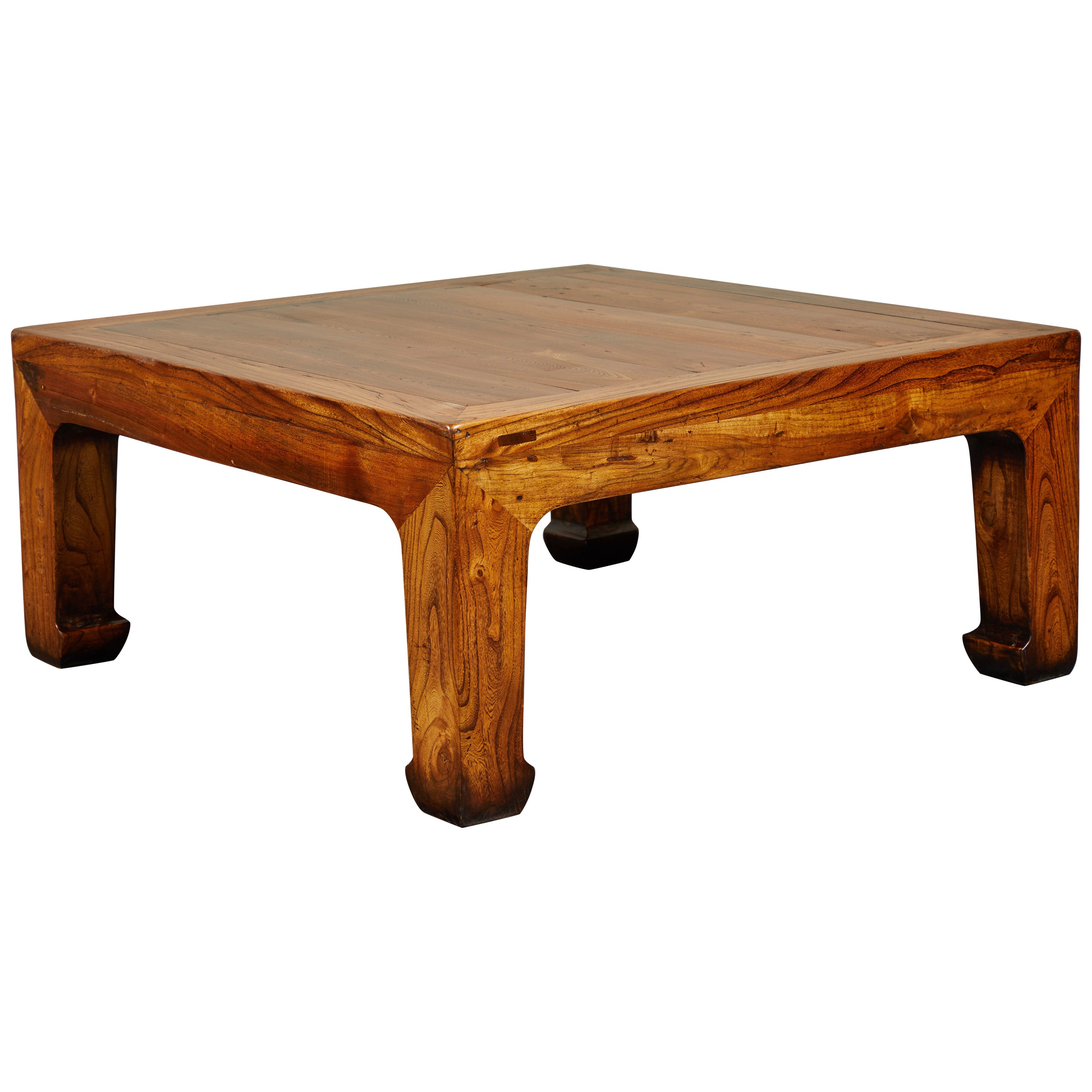 Large Square Asian Style HandCarved Coffee Table For Sale at 1stDibs