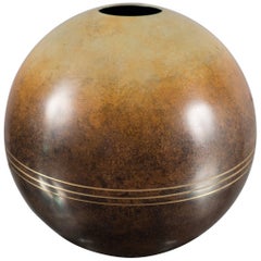Spherical Bronze Vase by Ystad Metall, Sweden, 1930s