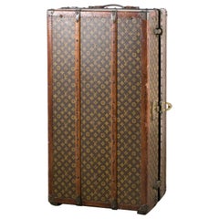 Louis Vuitton Steamer Wardrobe Trunk Interior Fitted John Wanamaker Label