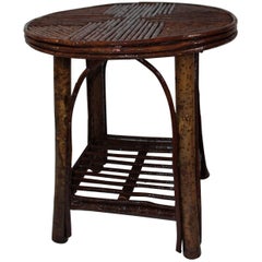 Hickory & Birch Bark Adirondack Side Table