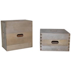 Le Corbusier, Pair of LC14 Cabanon Stools, Wood, circa 2000, France