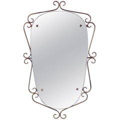 Italian 1940s Brass Mirror