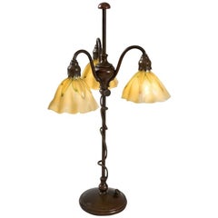 Tiffany Studios New York Glass and Bronze Table Lamp