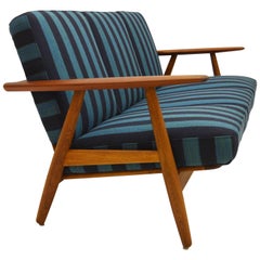 Hans J Wegner GE-240 Cigar Sofa Rare with Both Teak and Oak