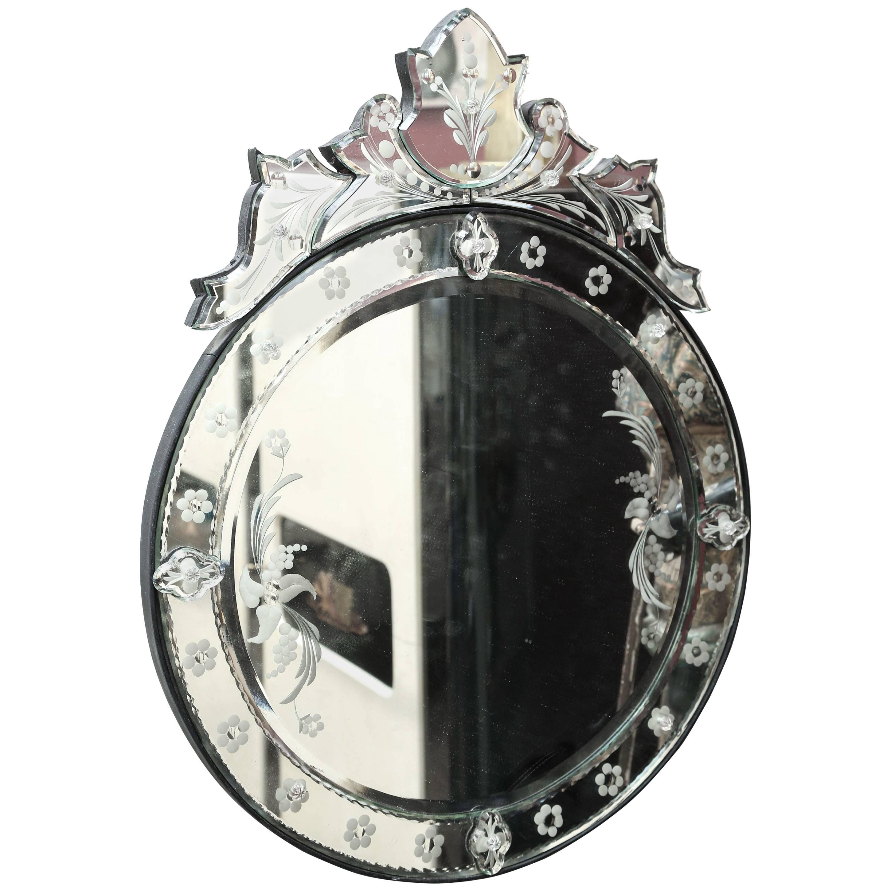 Round Decorative Modern Venetian Style Wall Mirror