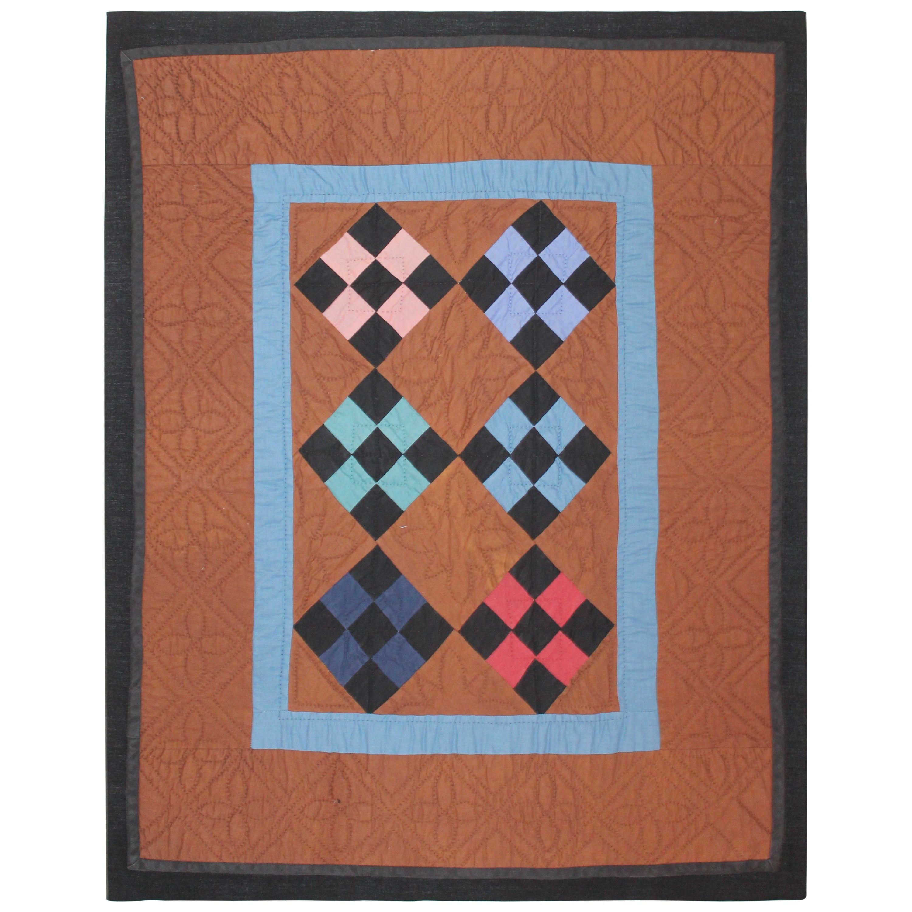 Antique Quilts, Amish Crib Quilt Mounted For Sale at 1stDibs