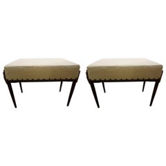 Pair of Italian Gio Ponti Inspired Midcentury Benches or Ottomans