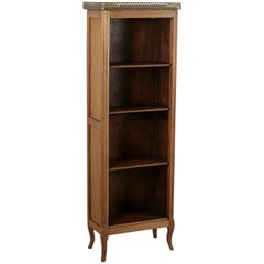 Early 20th Century French Louis XVI Style Mahogany Bookcase with Marble, Bronze