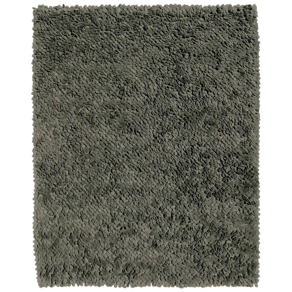 Roses Grey Hand-Loomed Wool Dyed Felt Rug by Nani Marquina in Stock, Small