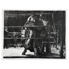 Original Lithographie von Robert Riggs, Boxing-Thema „Trial Horse“