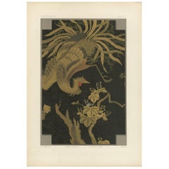 Antique Print of the Mythical 'Howo' above the Kiri, Japan by G. Audsley, 1882