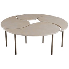Capra Coffee Table in Parchment and Bronze by Aguirre Design