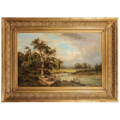 German Antique Painting with an Italian Landscape