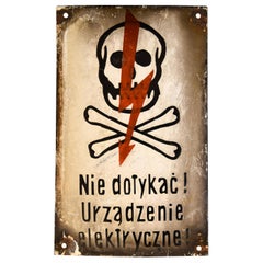 WWII Era Warning High Voltage Sign