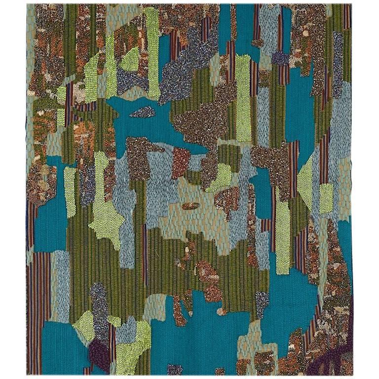 Handcrafted Embroidered Wall Hanging For Sale at 1stDibs