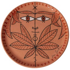 Jean Cocteau Large Original Edition Ceramic Dish "Cornefeuilles", 1962