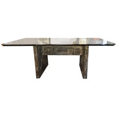 Brutalist Dining Table in the Style of Paul Evans