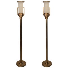 Pair of Modern Italian Torchere Floor Lamps