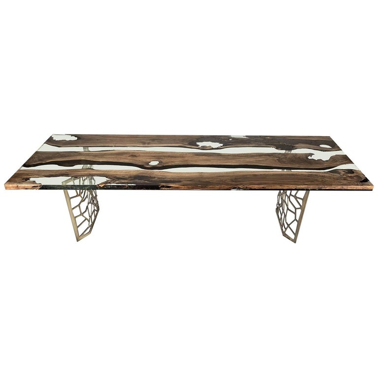 Hudson 250 Epoxy Resin Table with x Base For Sale at 1stdibs