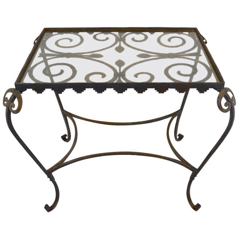 French Art Deco Garden Table With Glass Top For Sale At 1stdibs French Art Deco Garden Table with Glass Top For Sale - French Art Deco Garden Table With Glass Top For Sale At 1stdibs