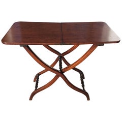 English Mahogany Coaching or Campaign Desk Table, 19th Century
