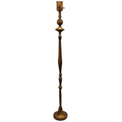Giacometti Style Floor Lamp in Gilt Bronze