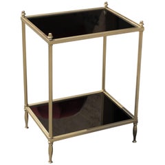 French Art Deco Maison Jansen Two-Tier Bronze Accent or Side Table, circa 1940s