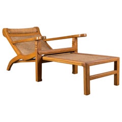 Vintage Plantation Chair, Hardwood Steamer, Recliner, Mid-Century Modern