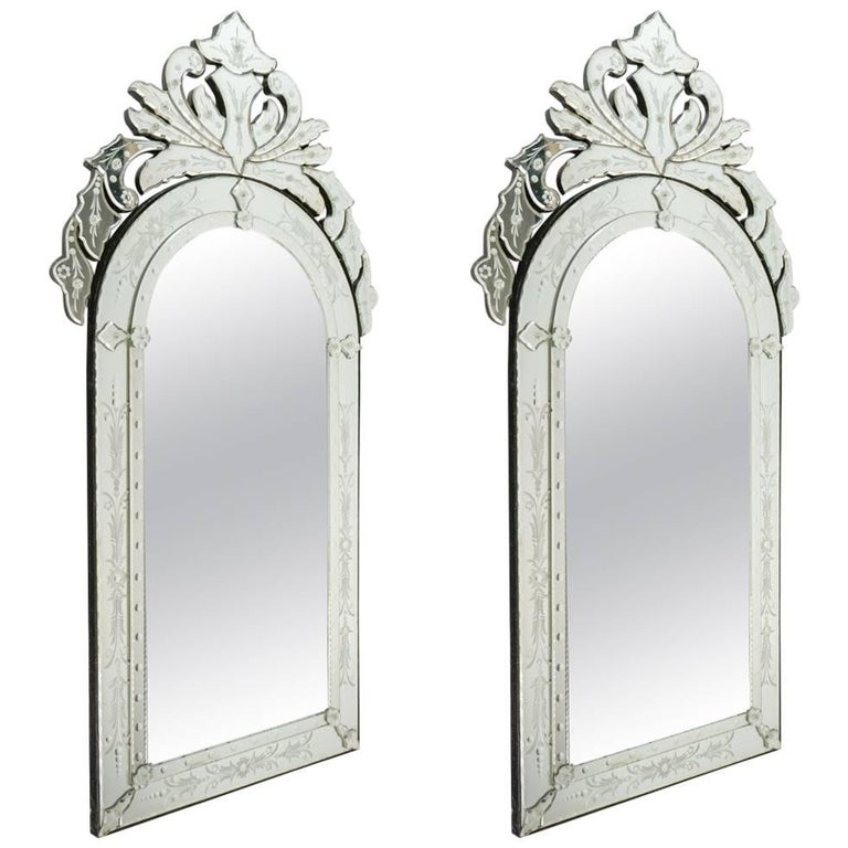 End of XIXth century Mirror with Parts in Blue Decor at 1stdibs