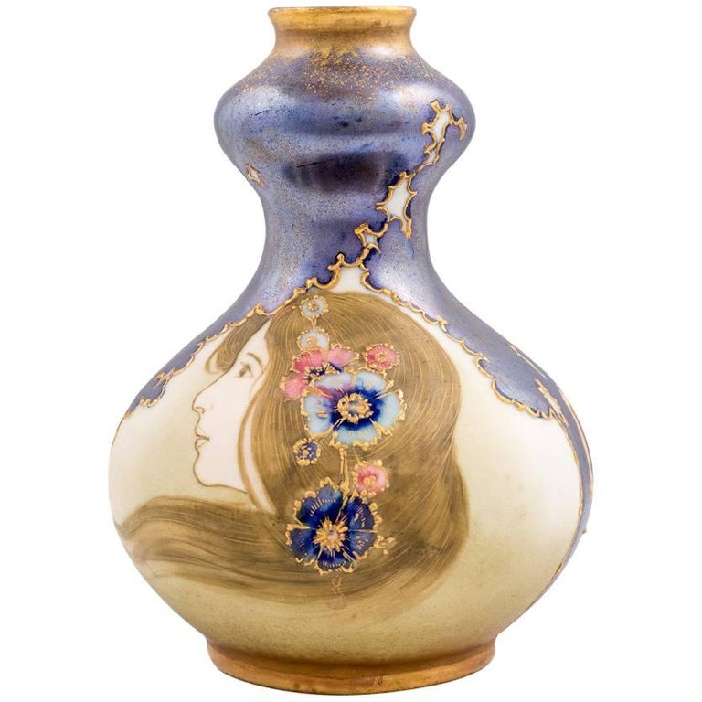 Amphora Portrait Vase Jugendstil Maid Mit Blumen Nikolaus Kannhäuser Amphora Portrait Vase Jugendstil Maid Mit Blumen Nikolaus Kannhäuser Turn Tepli For