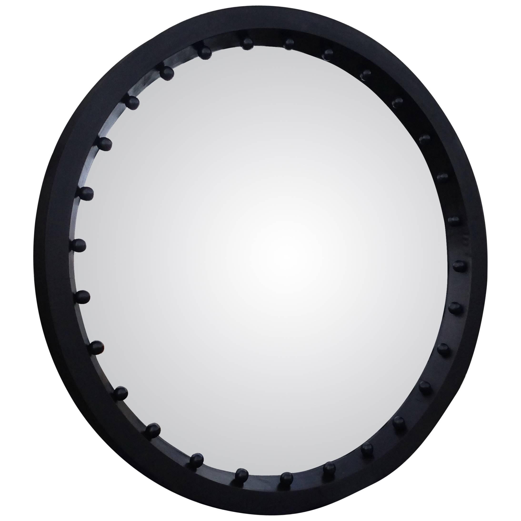Large Convex Mirror in Black For Sale
