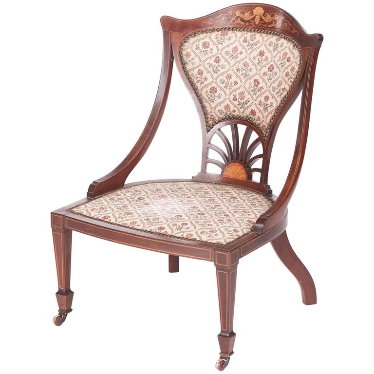 Antique Inlaid Mahogany Ladies Chair For Sale At 1stdibs Antique Inlaid Mahogany Ladies Chair For Sale - Antique Inlaid Mahogany Ladies Chair For Sale At 1stdibs
