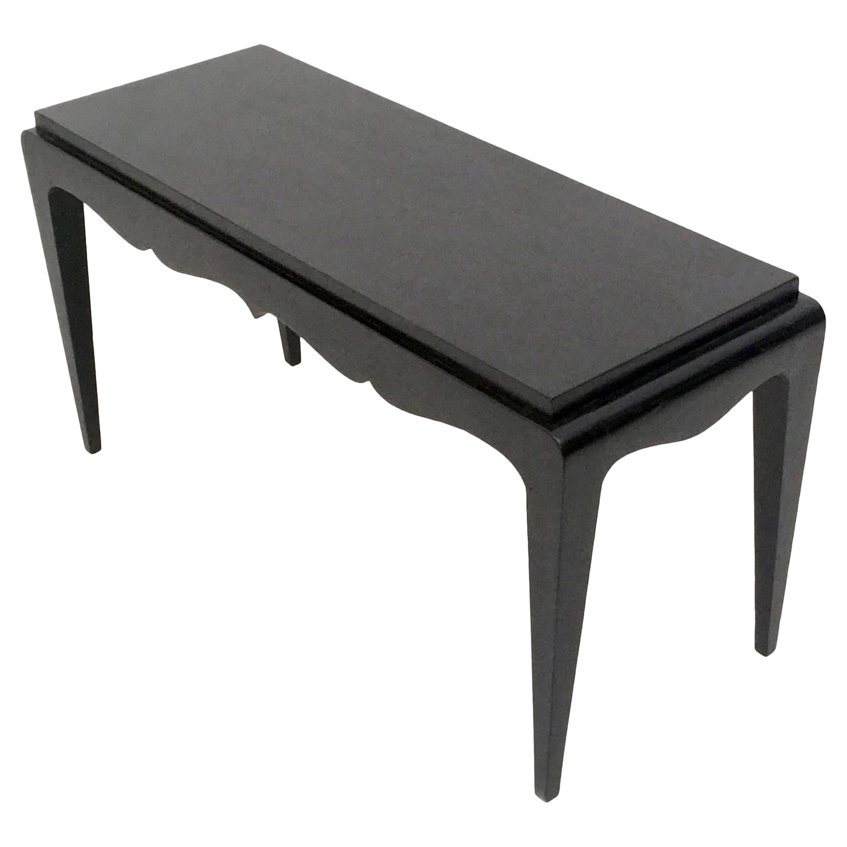 Vintage Black Lacquered Durmast Oak Bench, Italy For Sale