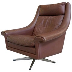1960s Aage Christensen Model Ambassador Leather Lounge Chair