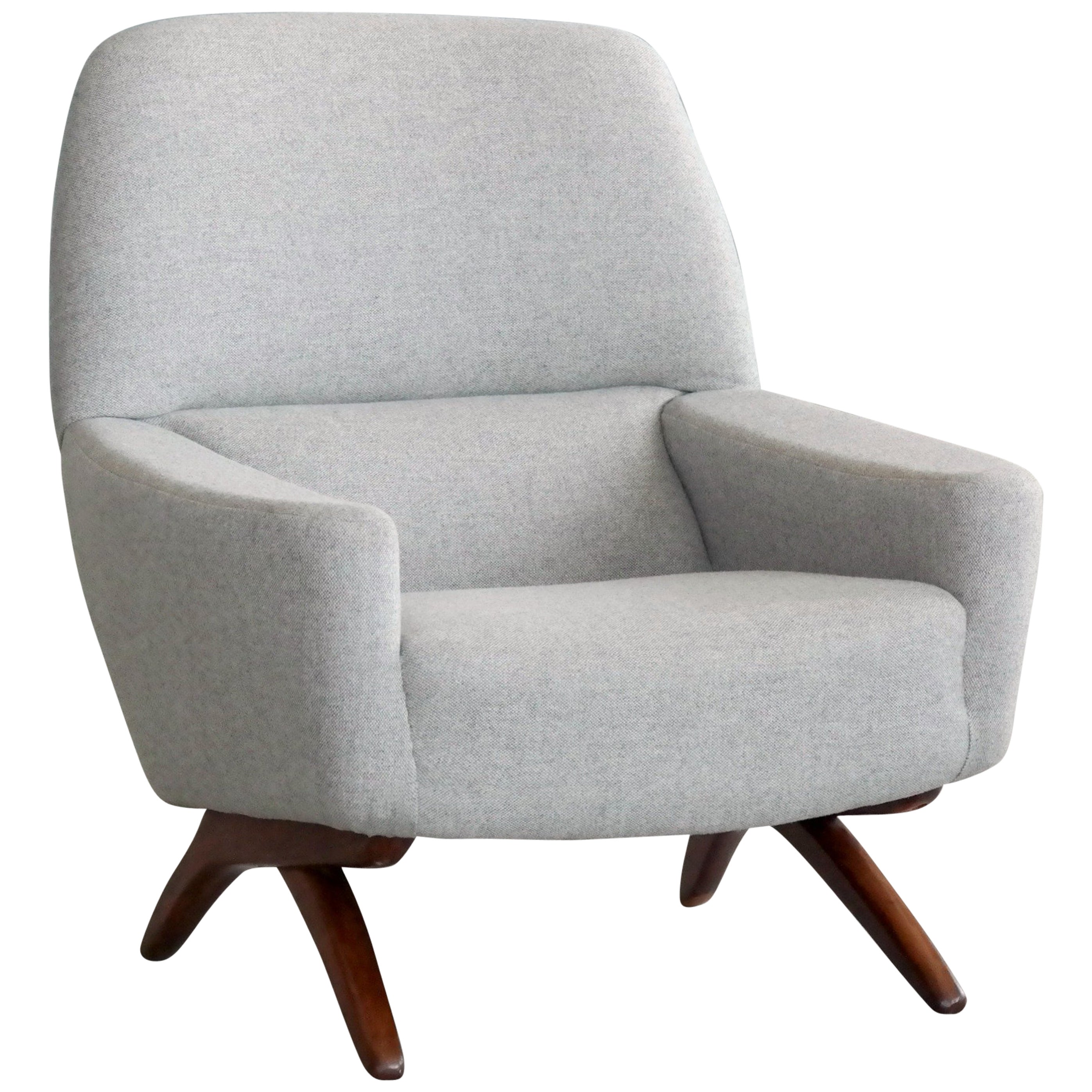 Danish Midcentury High Back Lounge Chair By Leif Hansen Style Of Danish Midcentury High Back Lounge Chair By Leif Hansen Style Of Illum Wikkelsø At 1stdibs