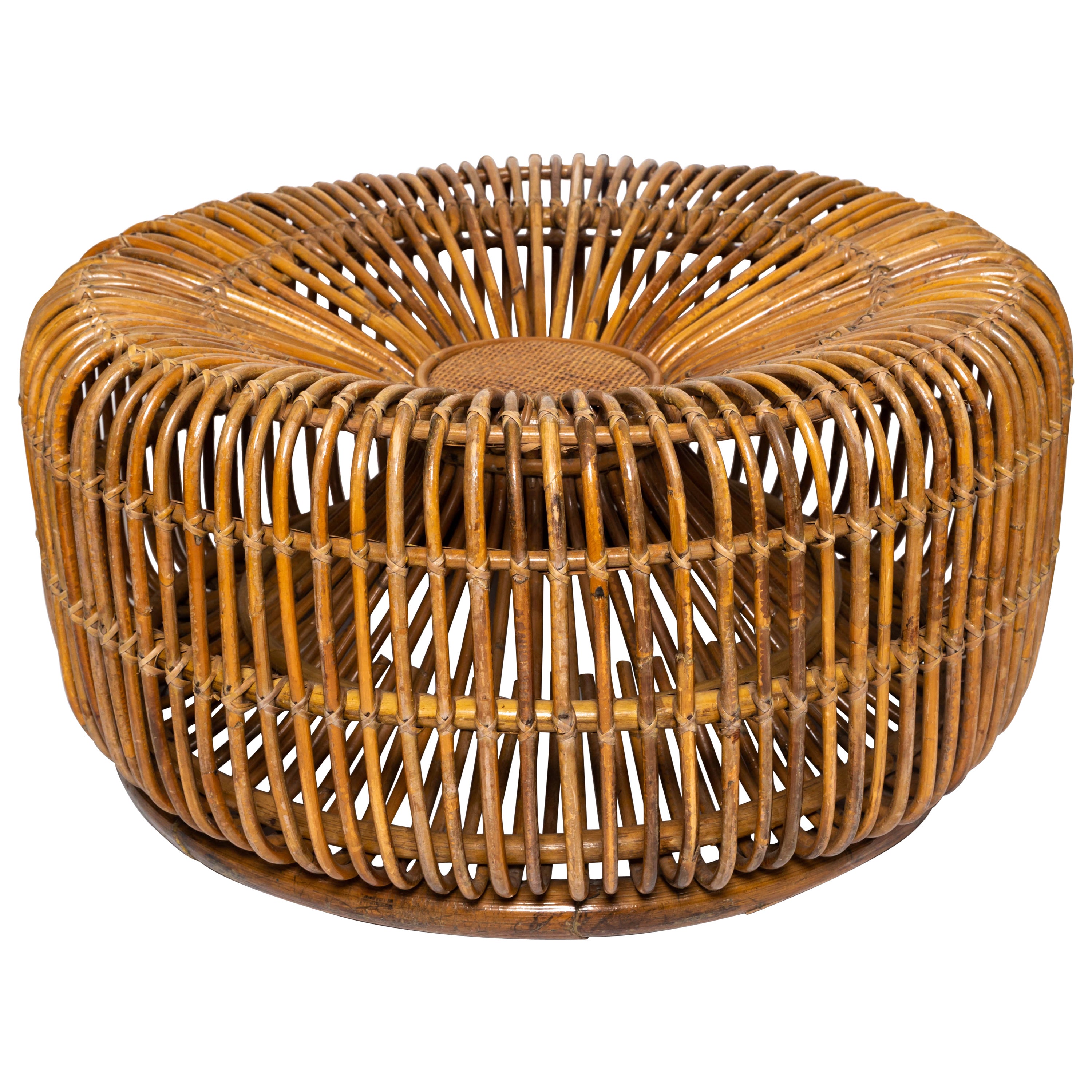 Large Rattan Ottoman by Franco Albini For Sale at 1stDibs