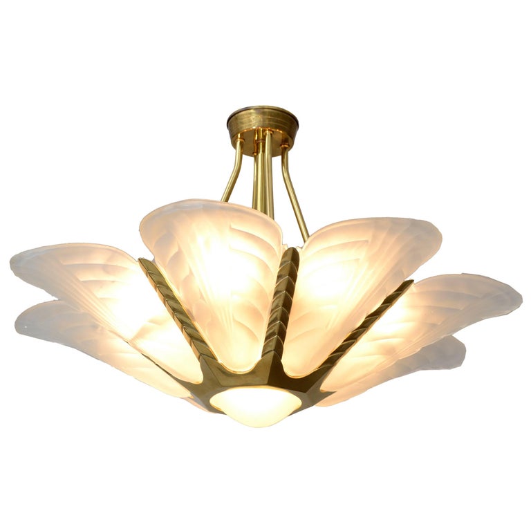 Williamson Art Deco Slipper Shade Chandelier Circa 1928 At 1stdibs French Art Deco Slip Shade Chandelier