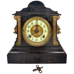Victorian Ansonia Clock Company Mantel Clock with Bronze Mounts Dated 1882