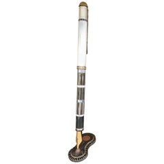 Pen Sculpture Wood Ceramic Metal Brass by Olivieri, Italy, 1960s