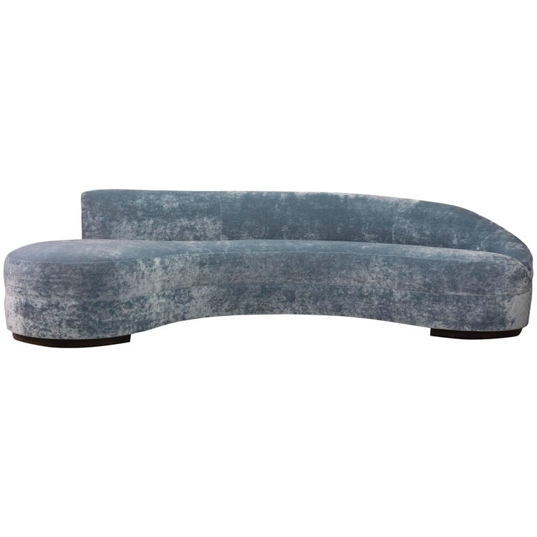 Large Curved Modern Velvet Sofa At 1stdibs Large Curved Modern Velvet Sofa For